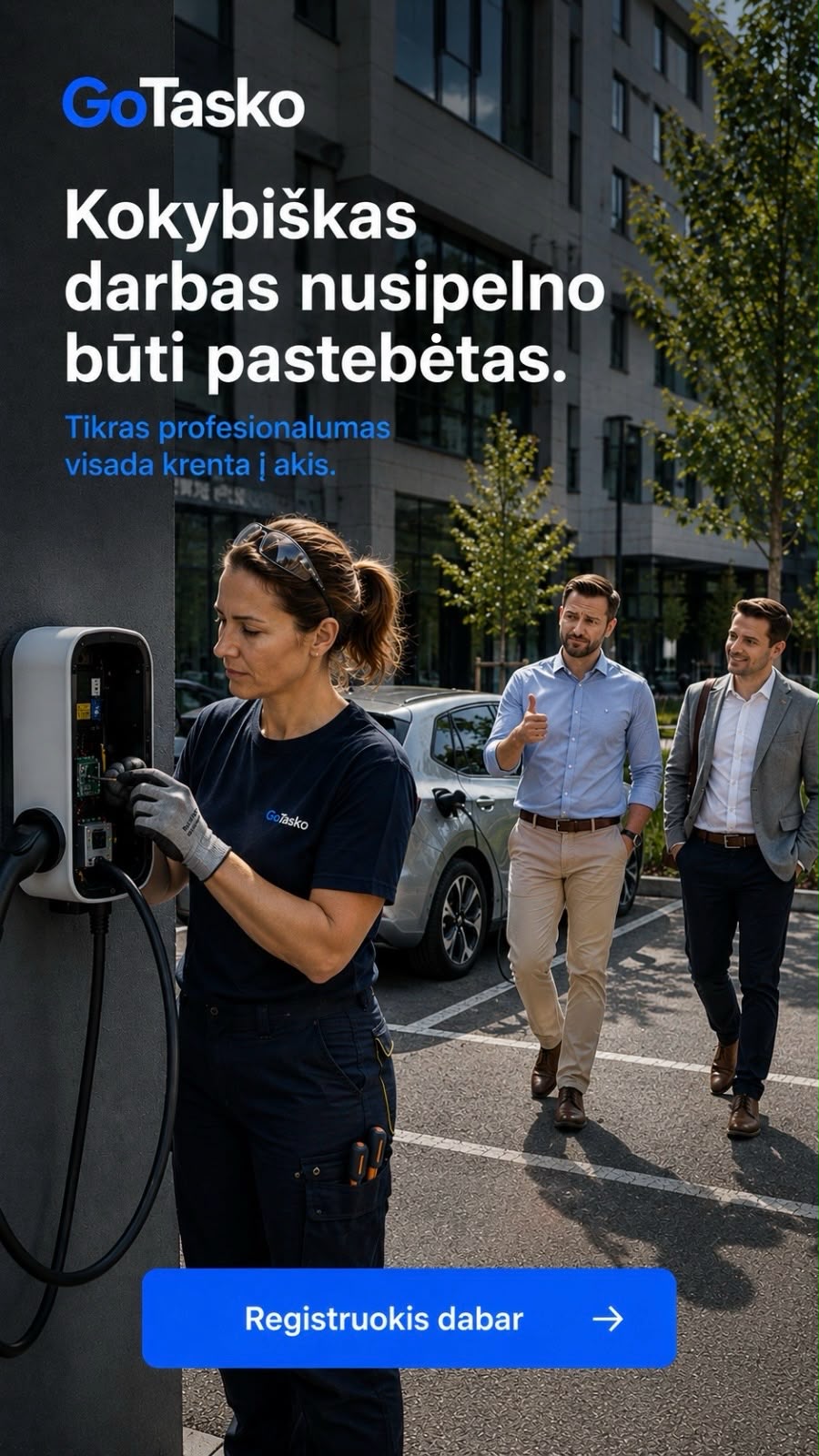 GoTasko meistrams reklama — rinkis dirbti kada nori, GoTasko prisitaiko prie tavo tempo