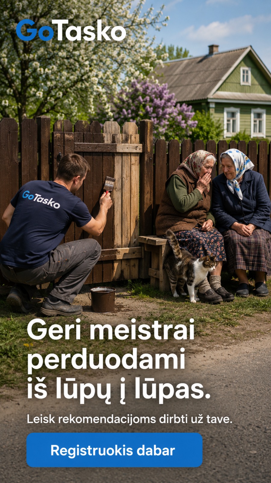 GoTasko meistrams reklama — geri meistrai perduodami iš lūpų į lūpas